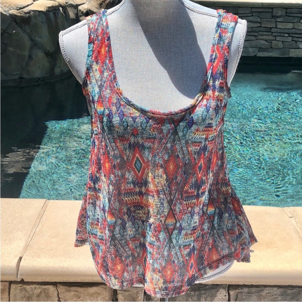 Tribal High Low Sheer Tank